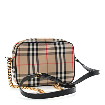Burberry Calfskin Vintage Check Camera Bag Archive Beige 2 of 4