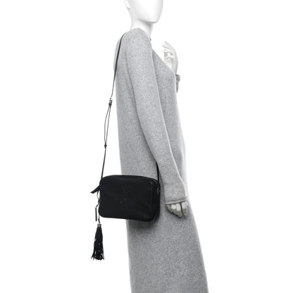 Saint Laurent Lambskin Monogram Small Lou Camera Bag Black 2 of 10