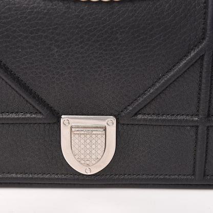 Christian Dior Grained Calfskin Diorama Wallet on Chain Pouch Black 17 of 18