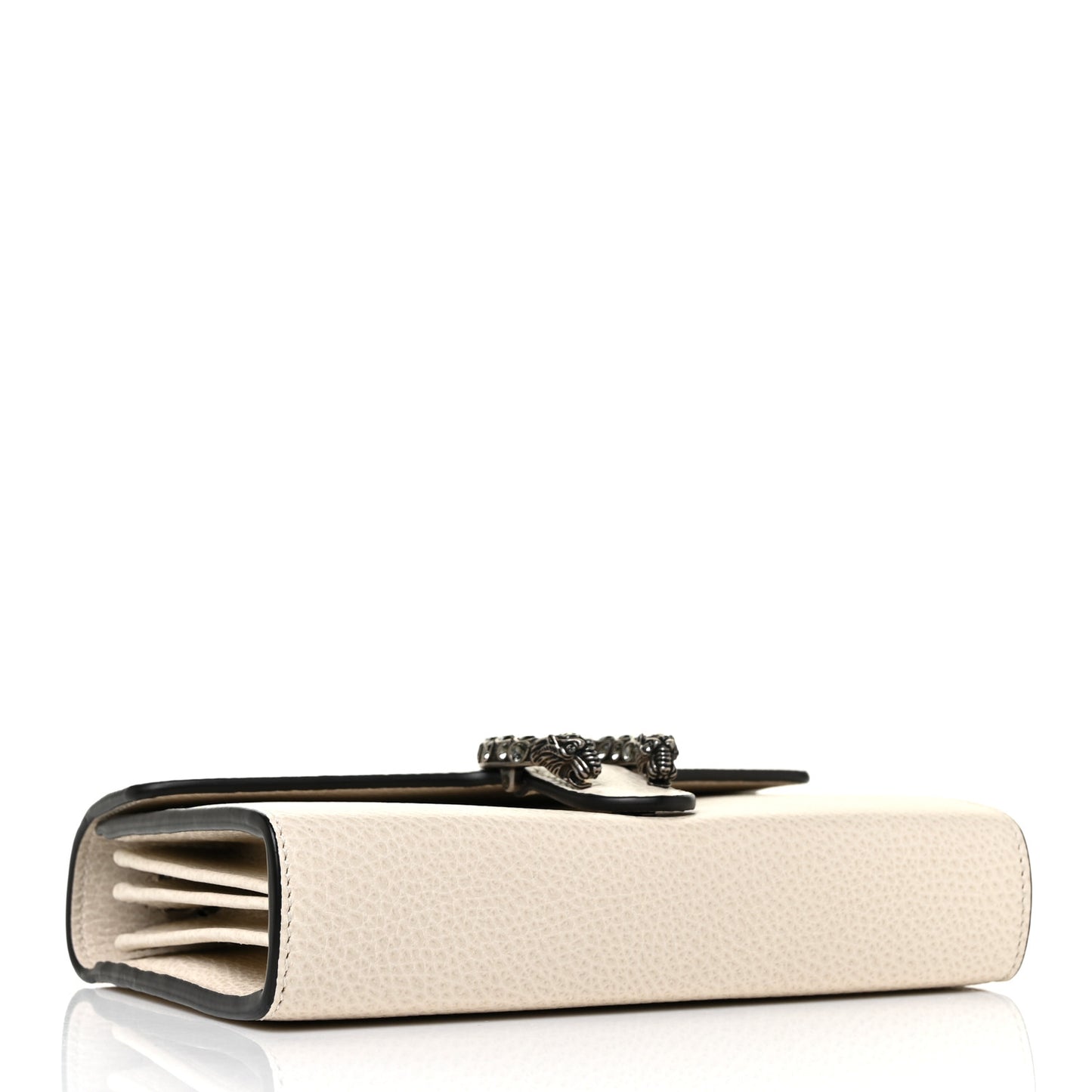 Dollar Calfskin Mini Dionysus Chain Wallet Mystic White
