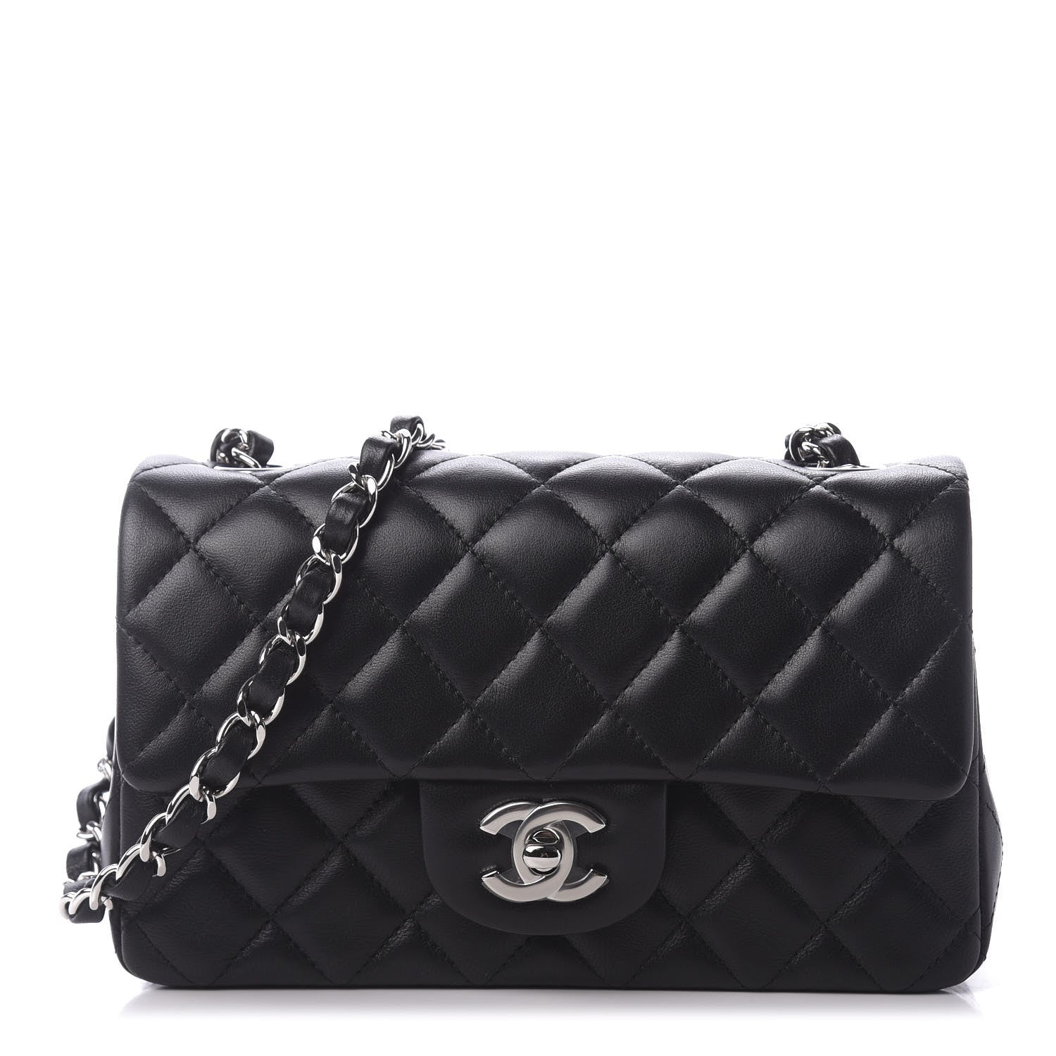 Chanel Lambskin Quilted Mini Rectangular Flap Black 1 of 10