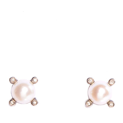 David Yurman Sterling Silver Diamond Pearl Small Earrings 1 of 6