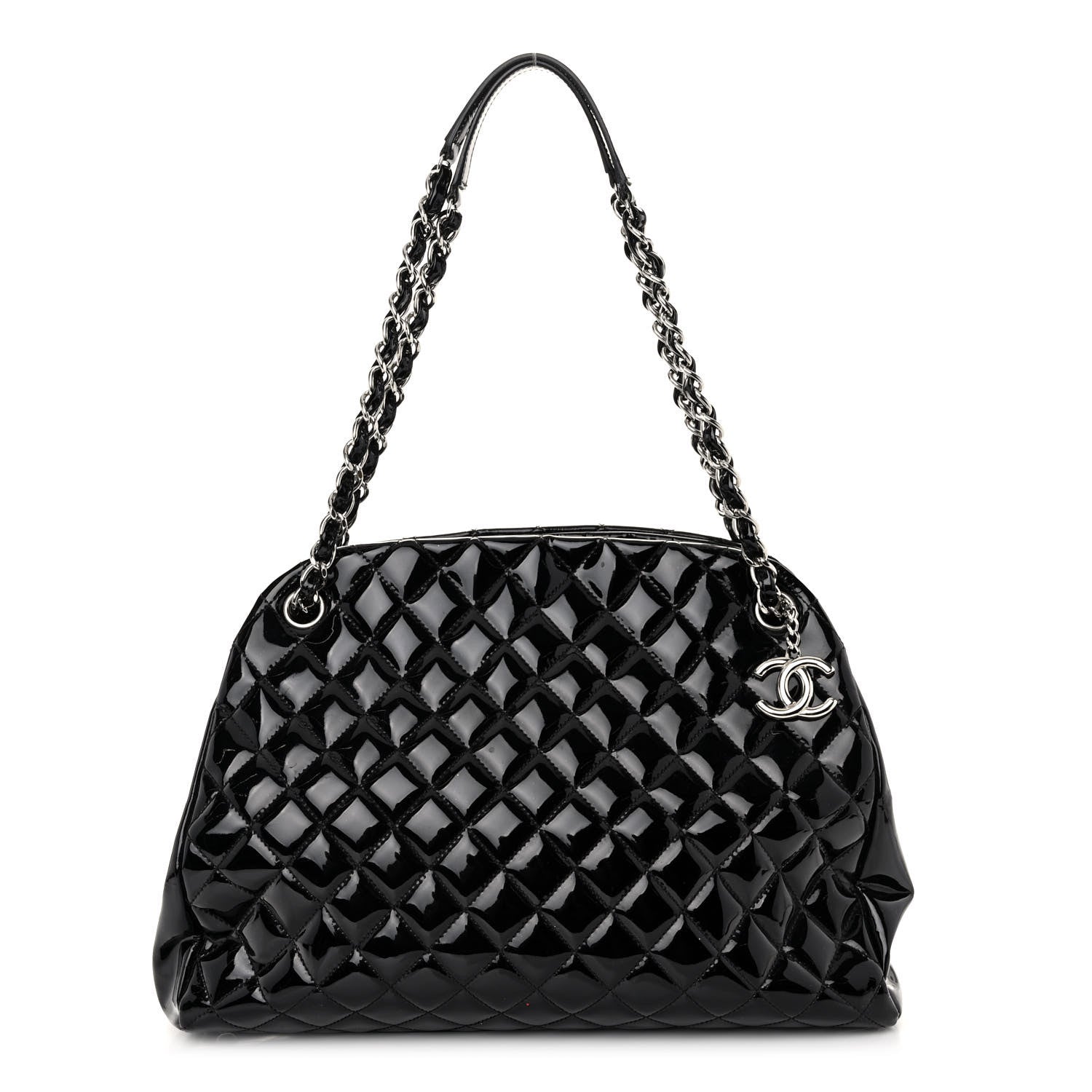 Chanel Patent Quilted Large Just Mademoiselle Bowling Bag Black 1 of 14