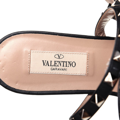 Valentino Garavani Nappa Rockstud Ankle Strap Flat Thong Sandals 38.5 Black 7 of 13