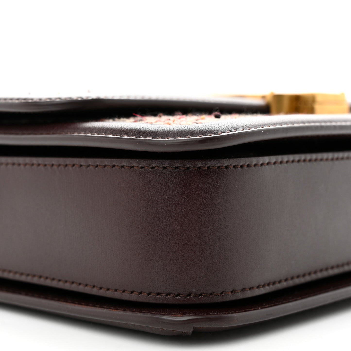 Tweed Houndstooth Medium Solferino Satchel Umber