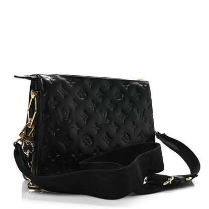 Louis Vuitton Lambskin Embossed Monogram Coussin PM Black 3 of 7
