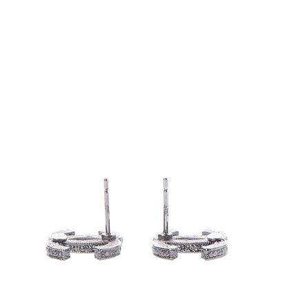 Chanel Crystal Star CC Earrings Silver Grey 4 of 6