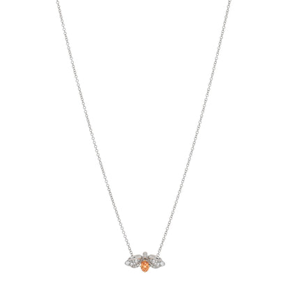 Tiffany Platinum 18K Yellow Gold Diamond Spessartine Paper Flowers Firefly Pendant Necklace 1 of 5