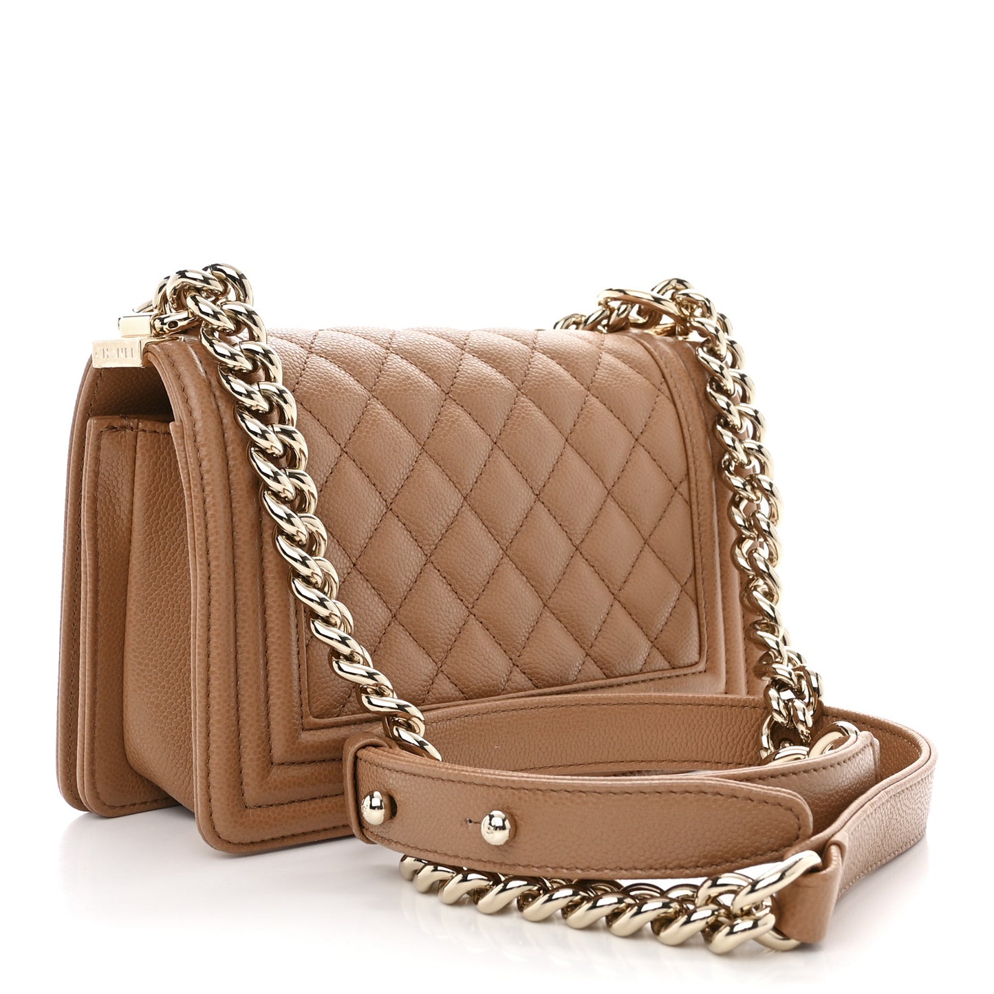 Caviar Quilted Small Boy Flap Brown