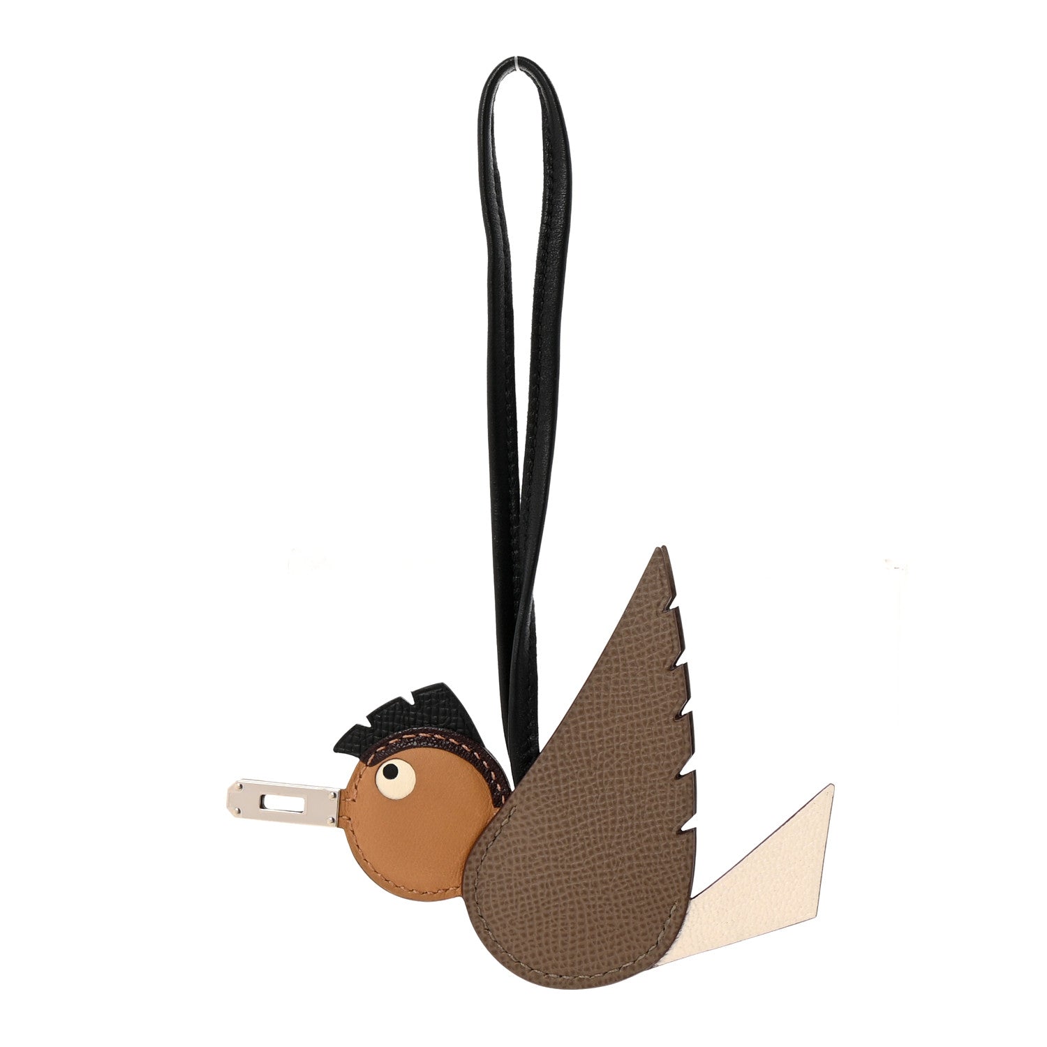 Hermes Epsom Swift Chevre Mysore Birdy Bag Charm Etoupe Nata Biscuit Rouge Sellier Black 1 of 5