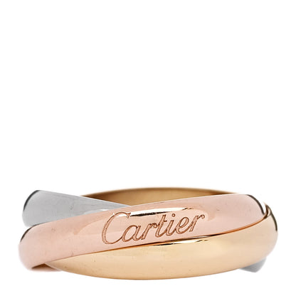 Cartier 18K Pink Yellow White Gold Small Trinity Ring 49 5 1 of 5