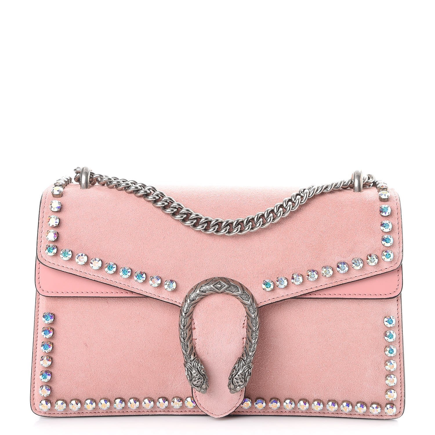 Gucci Suede Crystal Small Dionysus Shoulder Bag Peonia 1 of 9