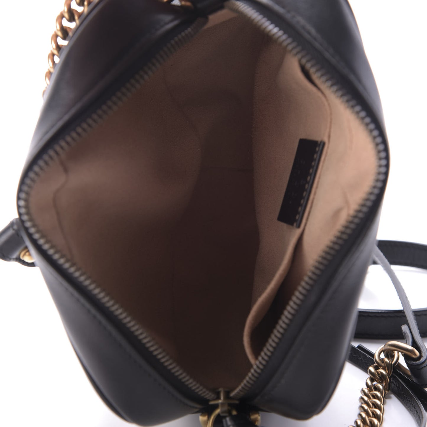 Calfskin Matelasse Mini GG Marmont Chain Shoulder Bag Black