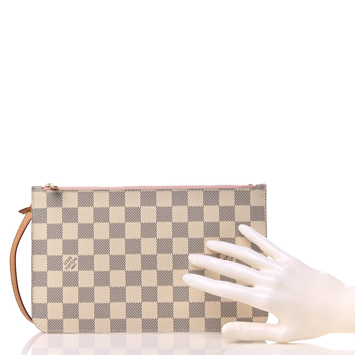 Louis Vuitton Damier Azur Neverfull MM GM Pochette Rose Ballerine 2 of 9