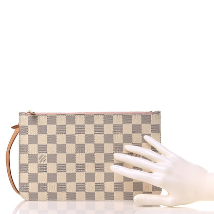 Louis Vuitton Damier Azur Neverfull MM GM Pochette Rose Ballerine 2 of 9