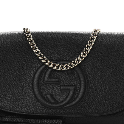 Gucci Pebbled Calfskin Medium Soho Flap Crossbody Black 8 of 10