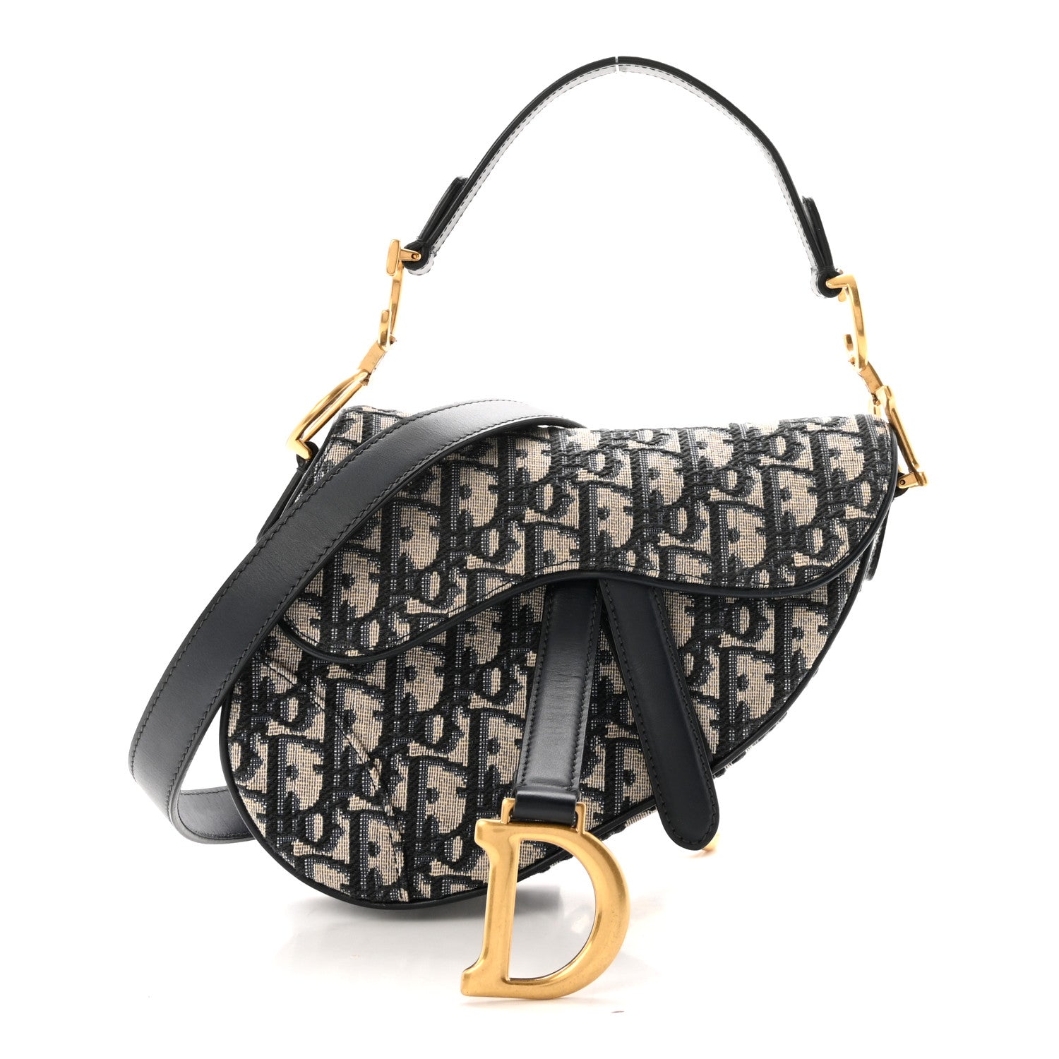 Christian Dior Oblique Mini Saddle Bag With Strap  Blue 1 of 9
