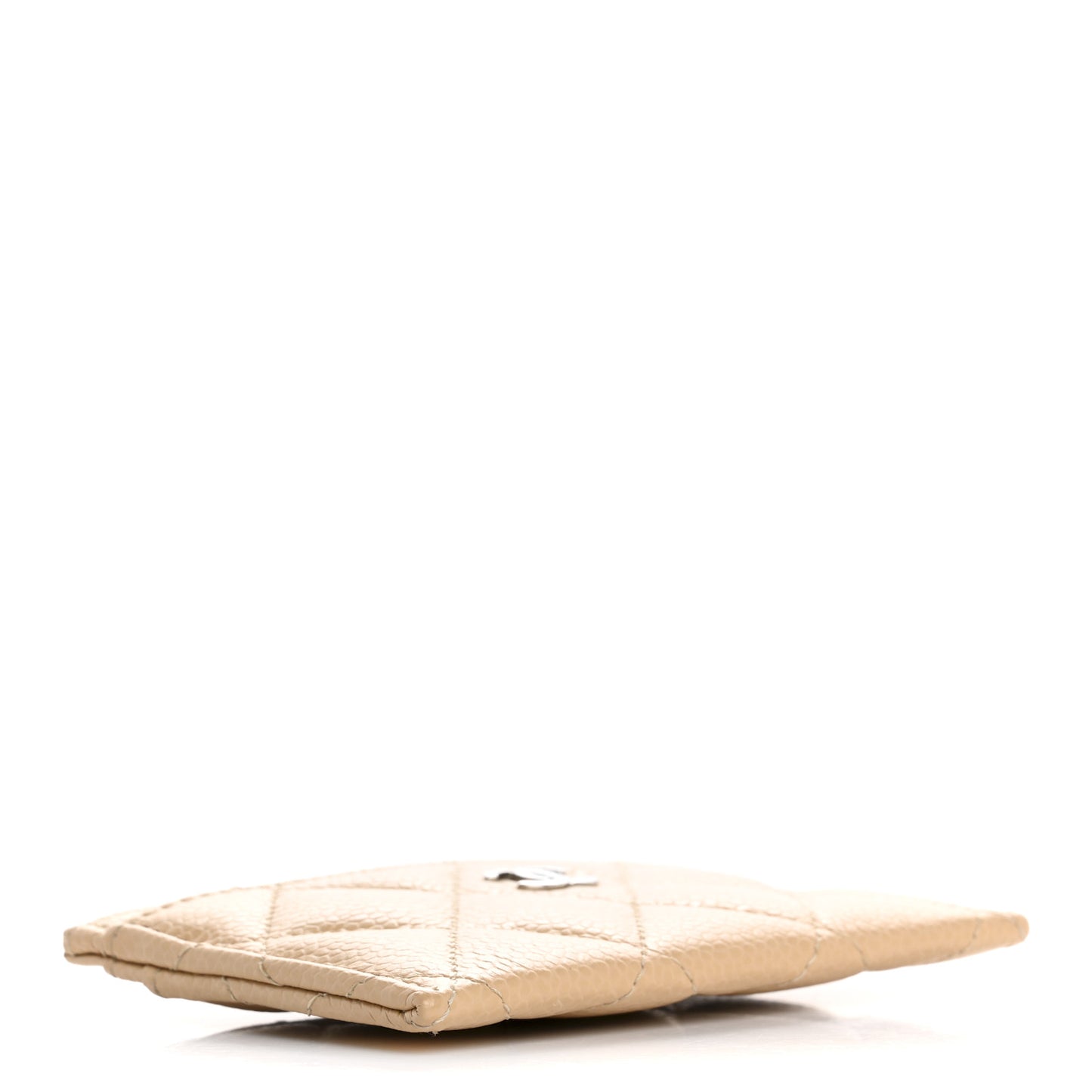 Caviar Quilted Card Holder Beige