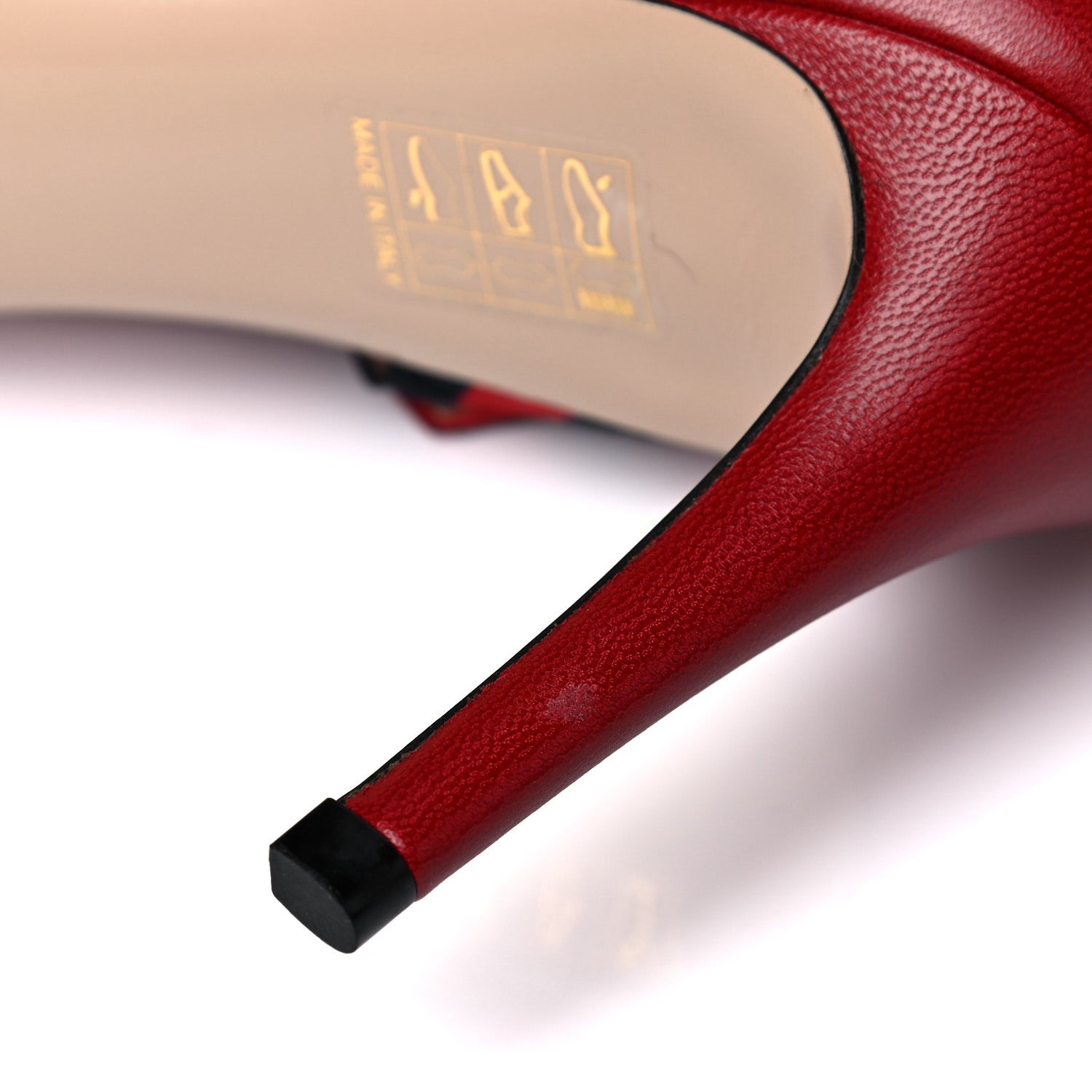 Gucci Malaga Kid Sylvie Web Mid Heel Pumps 38 Hibiscus Red 8 of 13