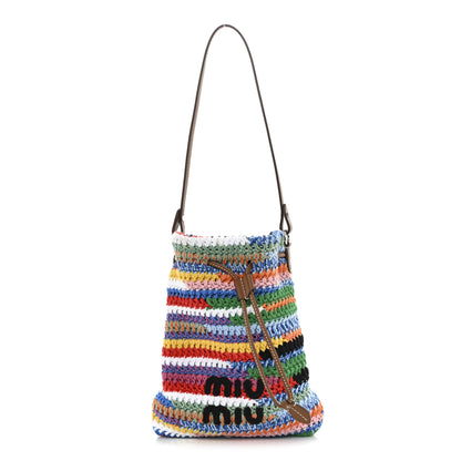 Miu Miu Fabric Crochet Drawstring Pouch Multicolor 1 of 11