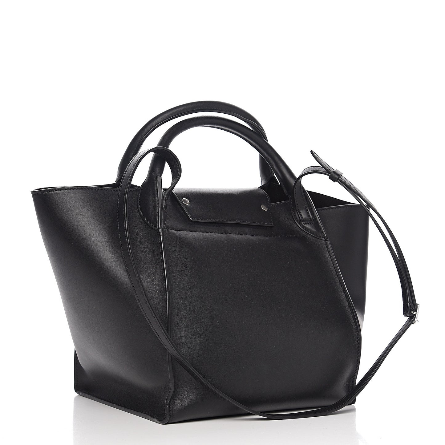 Supple Grained Calfskin Small Big Bag Black