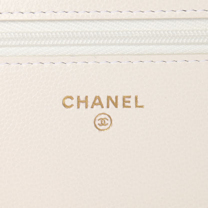 Chanel Caviar Quilted Wallet On Chain WOC White 8 of 10