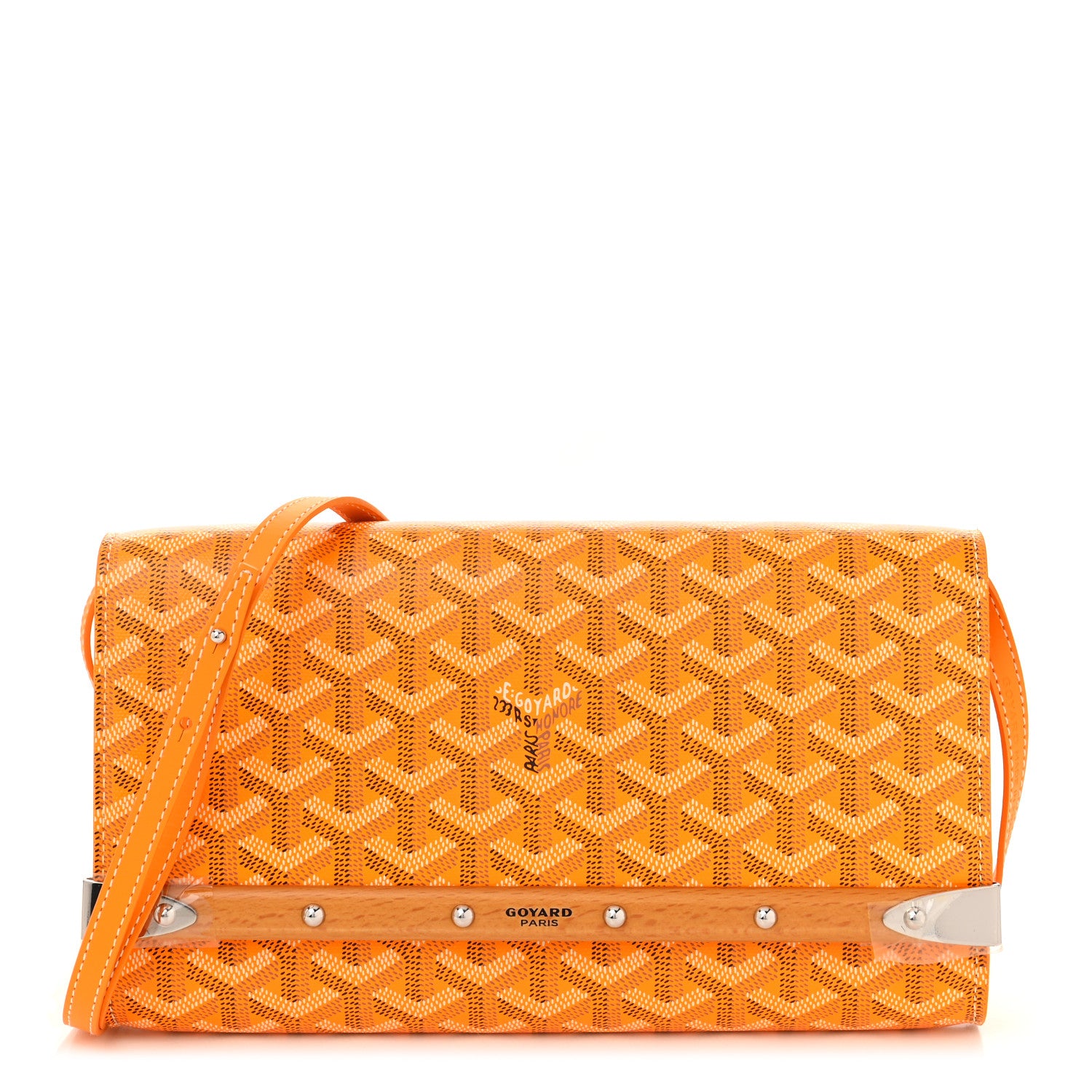 Goyard Goyardine Monte Carlo Bois Clutch With Strap Yellow 1 of 10