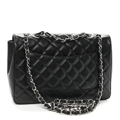 Chanel Caviar Quilted Jumbo Single Flap Black 3 of 10