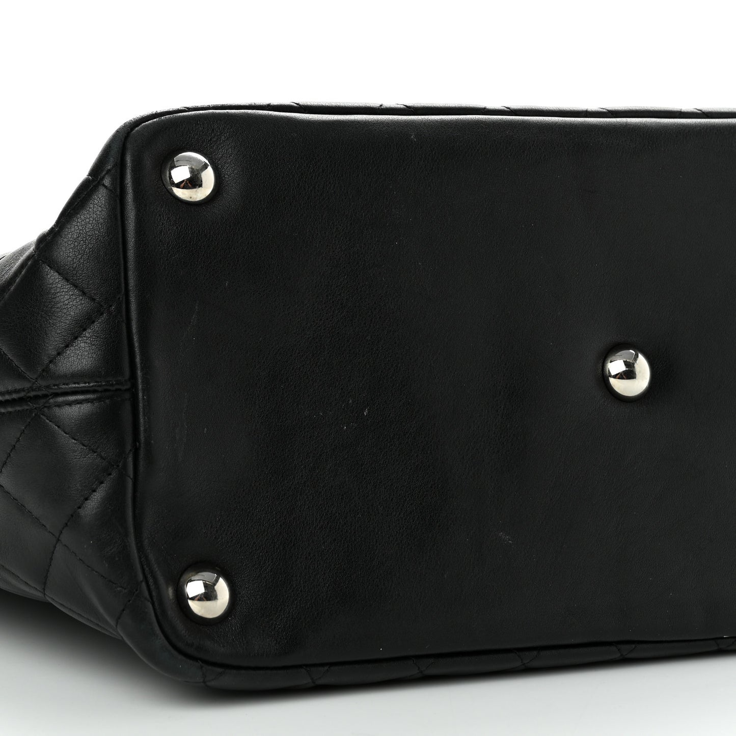 Calfskin Quilted Large Cambon Tote Black