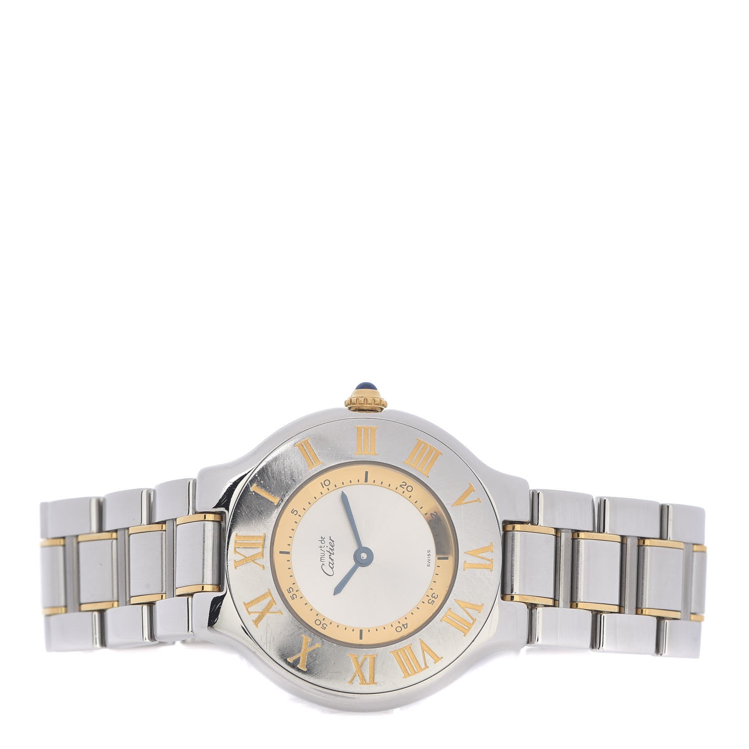 Cartier Stainless Steel 18K Yellow Gold 28mm Must De 21 Quartz Watch 3 of 5