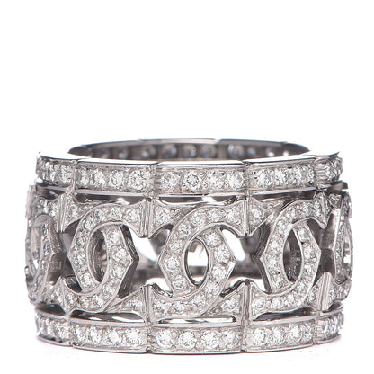Cartier 18K White Gold Diamond Entrelaces Ring 53 6.25 3 of 6