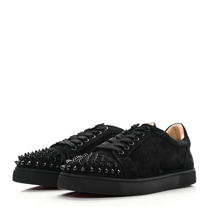 Christian Louboutin Veau Velours Spikes Womens Vieira Flat Sneakers 39 Black 3 of 10
