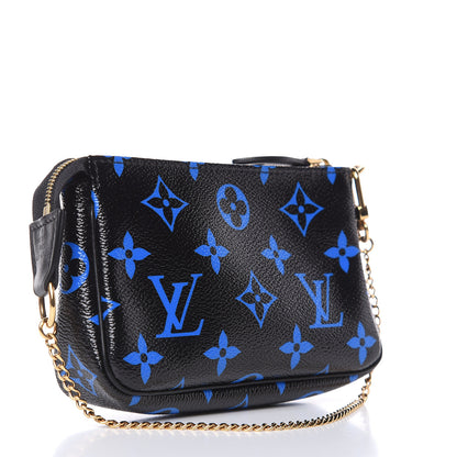 Louis Vuitton Colored Monogram Mini Pochette Accessories Blue Black 3 of 6