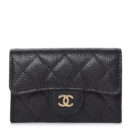 Chanel Caviar Quilted Flap Card Holder Wallet Black 1 of 9