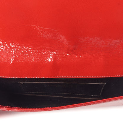 Saint Laurent Textured Patent Small Belle De Jour Clutch Red 7 of 8