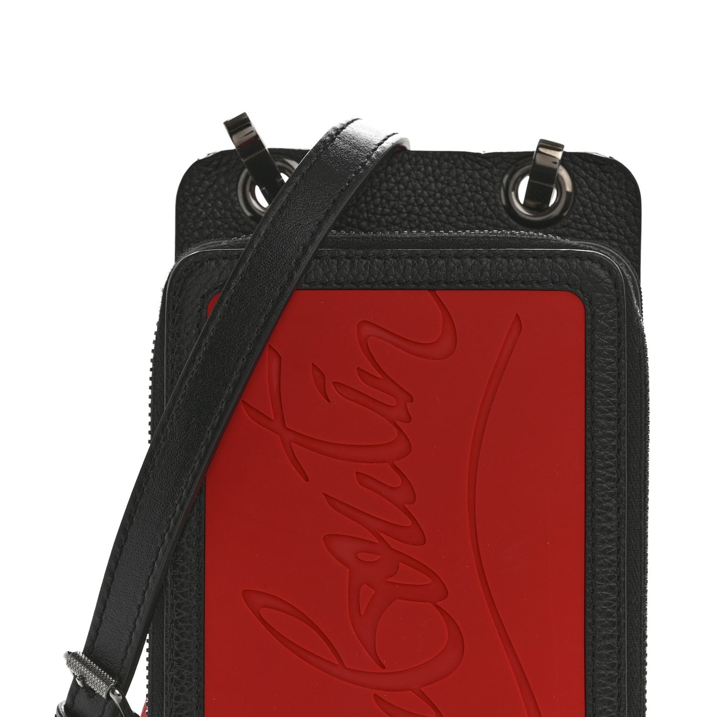 Calfskin Gomme Loubilab Phone Shoulder Bag Loubi Black