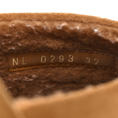 Louis Vuitton Suede Calfskin Embossed Monogram Aspen Platform Clog Mules 37 Cognac Brown 7 of 8