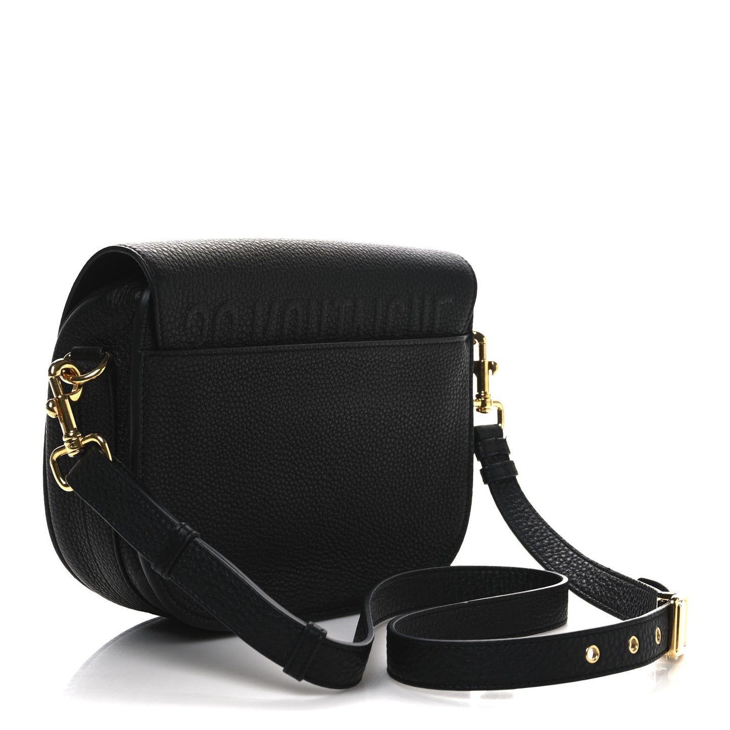 Grained Calfskin Medium Bobby Flap Black