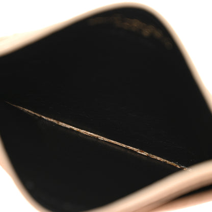 Saint Laurent Grain De Poudre Matelasse Chevron Monogram Credit Card Case Dark Beige 5 of 9