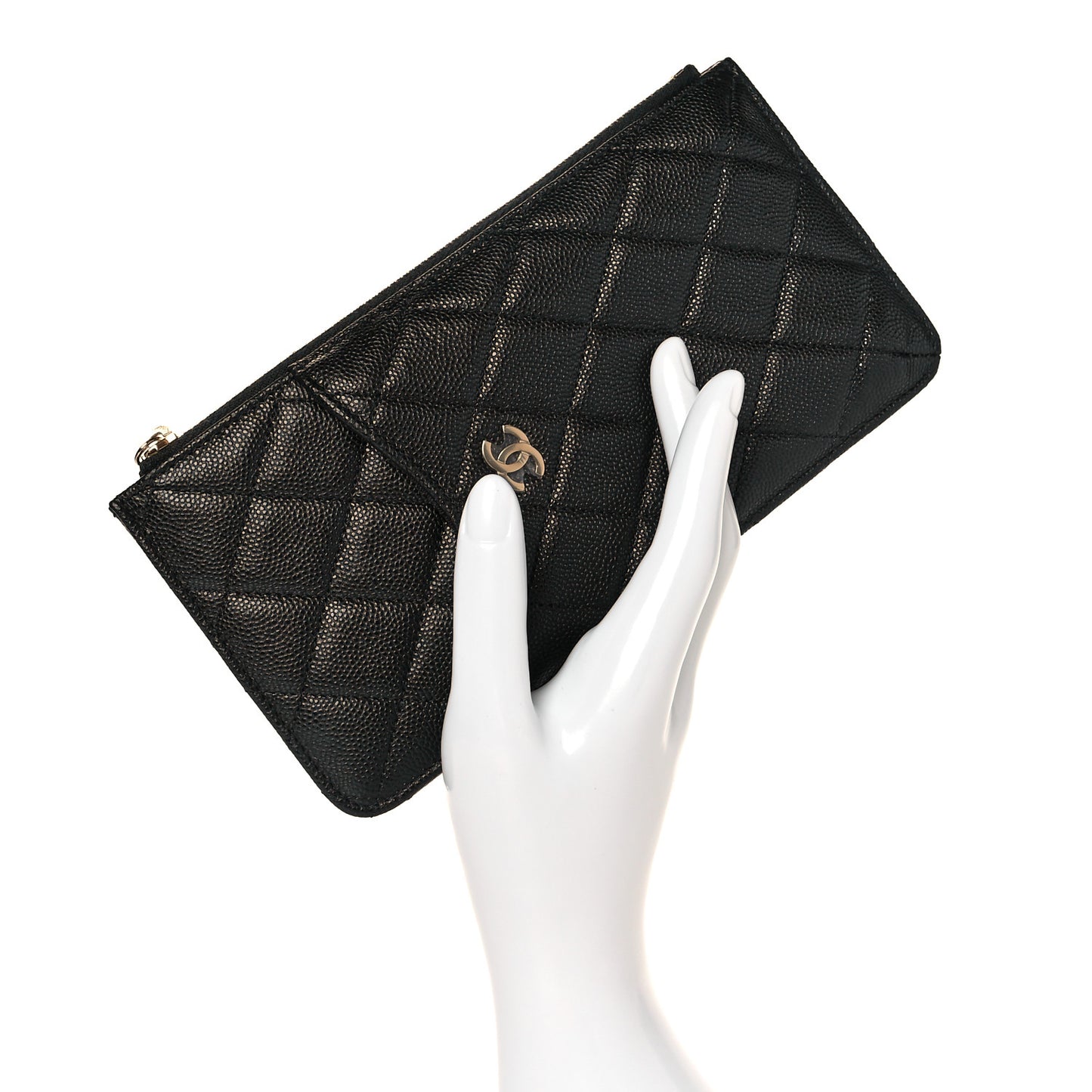 Caviar Quilted Classic iPhone Pouch Black