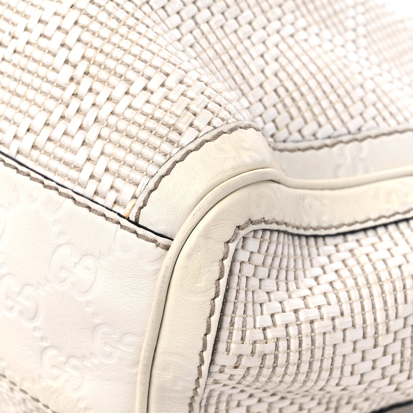 Woven Raffia Diamante Medium Sukey Tote White