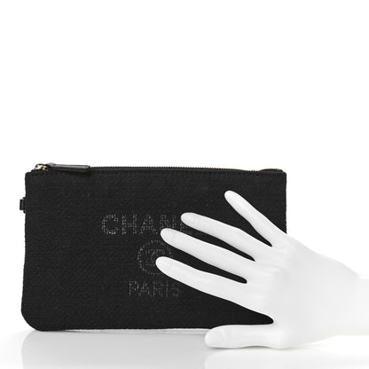 Chanel Mixed Fibers Small Deauville Pouch Black 2 of 7
