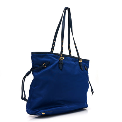 Prada Tessuto Nylon Saffiano Tote Baltico 3 of 9
