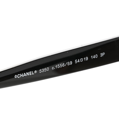 Chanel Acetate CC Cat Eye Summer Sunglasses 5350 Black Beige 6 of 9
