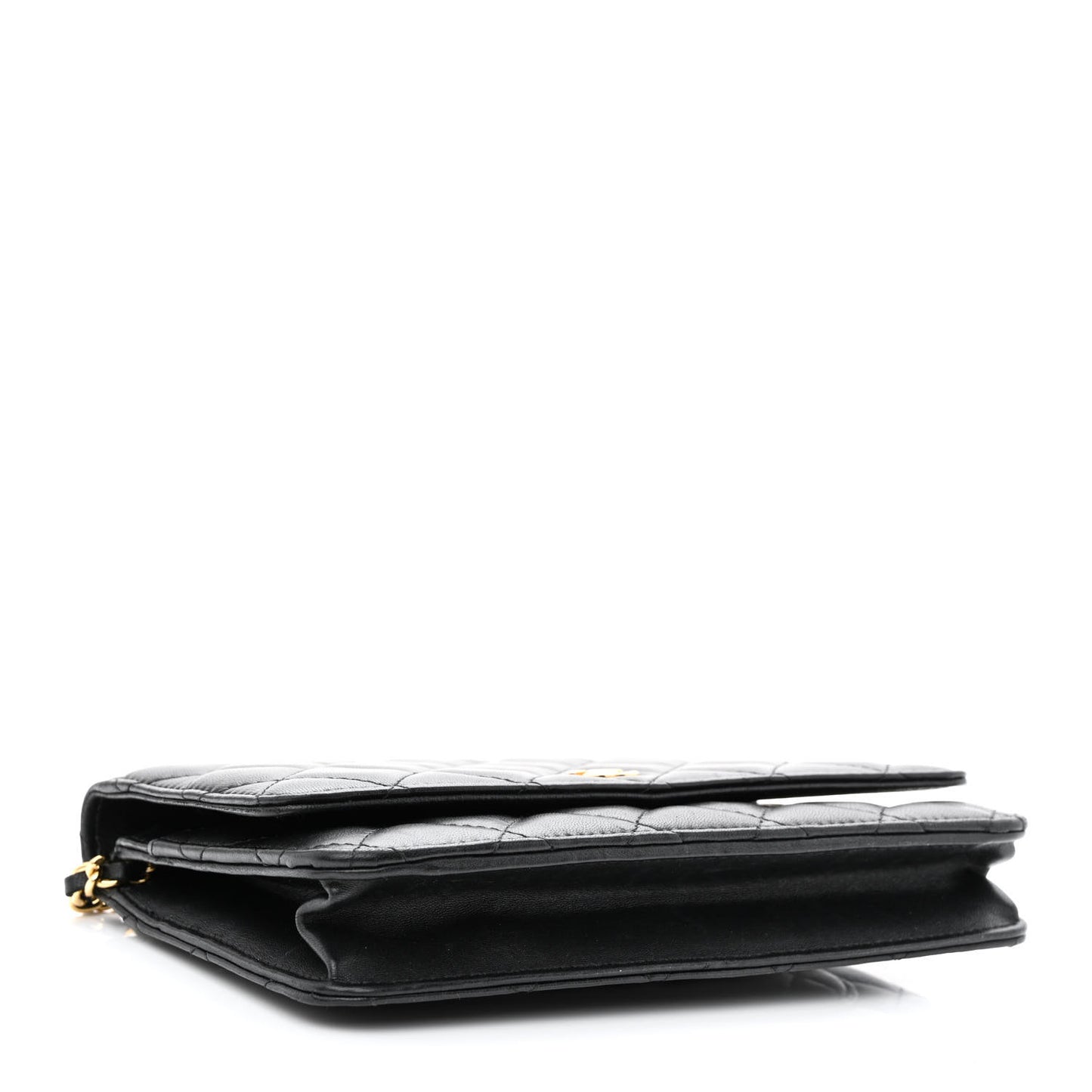 Lambskin Quilted Wallet On Chain WOC Black