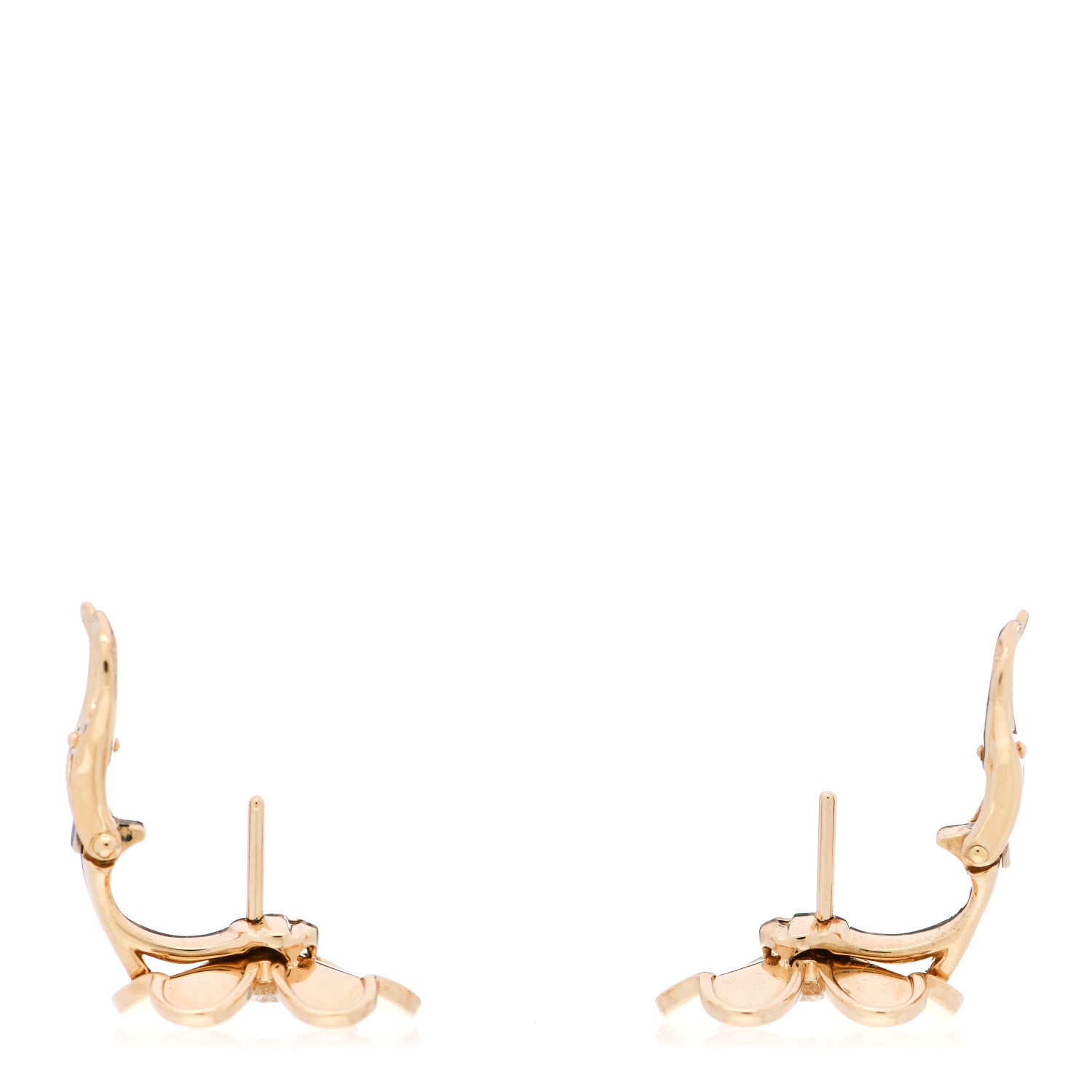 Van Cleef & Arpels 18K Yellow Gold Diamond Small Frivole Earrings 3 of 6
