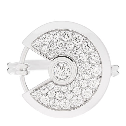 Cartier 18K White Gold Diamond SM Amulette de Cartier Ring 52 6 1 of 6