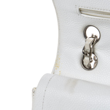 Chanel Caviar Quilted Medium Double Flap White 12 of 24
