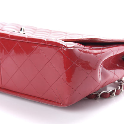 Chanel Patent Quilted Jumbo Single Flap Red 12 of 14
