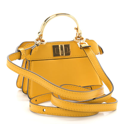 Fendi Shiny Nappa Nano Peekaboo Maxi Handle Satchel Mimosa 3 of 11